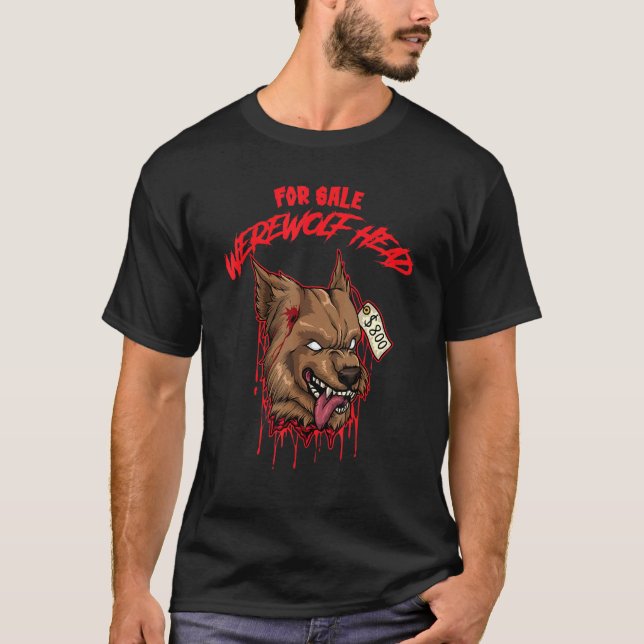 Separate Head Werewolf Head Halloween Costume T-Shirt (Front)