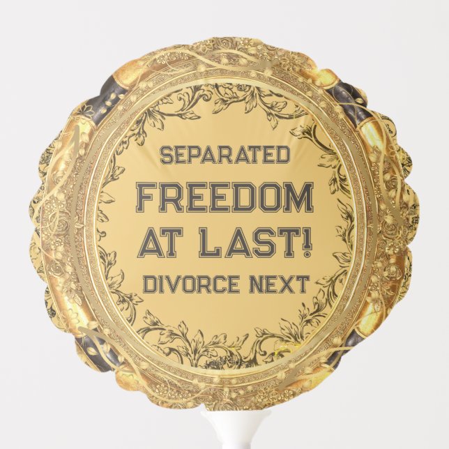 Separated At Last Divorce Next Gold Peach Fancy Balloon (Front)