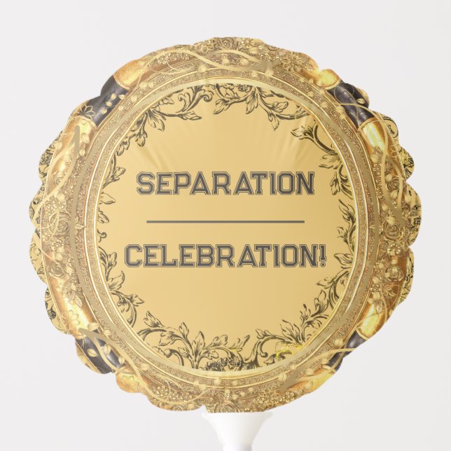 Separation Celebration Gold Peach Fancy Balloon (Front)
