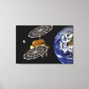 Separation Of Entry Vehicle On A Mars Mission. Canvas Print