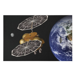 Separation Of Entry Vehicle On A Mars Mission. Faux Canvas Print