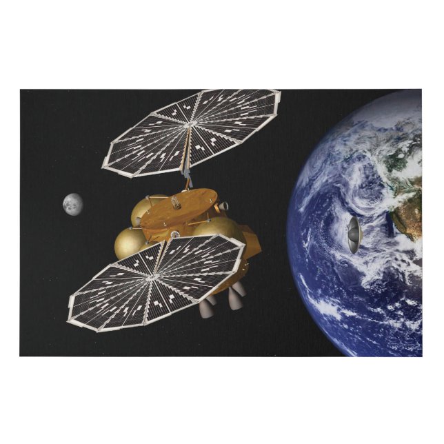 Separation Of Entry Vehicle On A Mars Mission. Faux Canvas Print (Front)