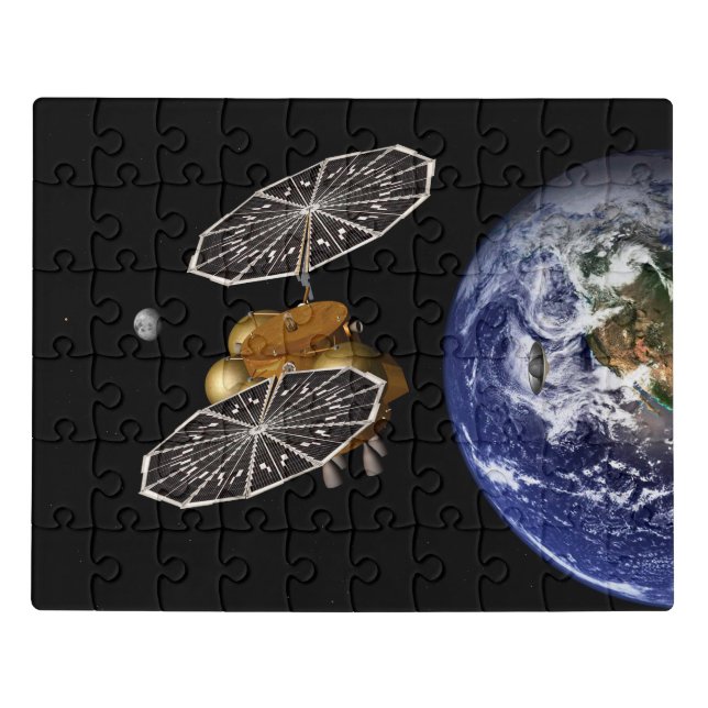 Separation Of Entry Vehicle On A Mars Mission. Jigsaw Puzzle (Puzzle Horizontal)