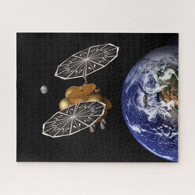 Separation Of Entry Vehicle On A Mars Mission. Jigsaw Puzzle (Horizontal)