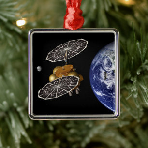Separation Of Entry Vehicle On A Mars Mission. Metal Ornament
