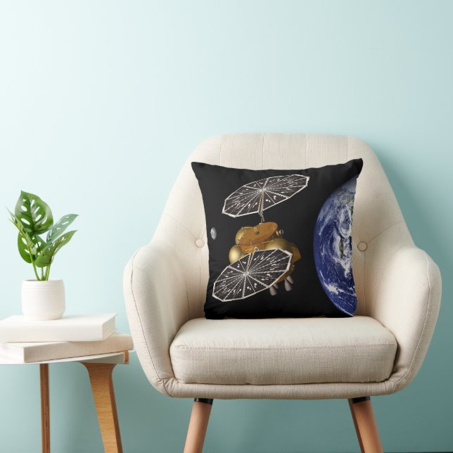 Separation Of Entry Vehicle On A Mars Mission. Throw Pillow (Chair)