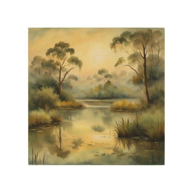 sephia landscape wood wall art (Front)