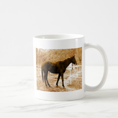Sephia Pop Art Horse Coffee Mug