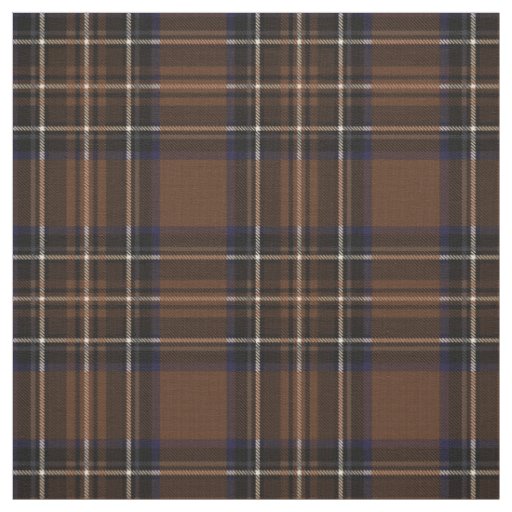 Sepia 6 dark coco brown/blue/white/black plaid fabric