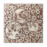 Sepia Aesthetic Japanese Style Antique Repro Tile<br><div class="desc">The original of this transferware tile in the Anglo-Japonesque style dates to 1882.</div>