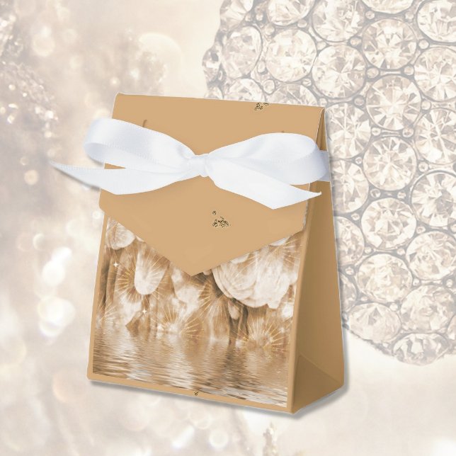 Sepia Angel Wing and Specks of Gold Favor Boxes (Creator Uploaded)