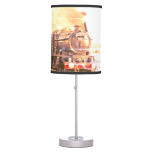 Sepia, antique effect, vintage steam locomotive table lamp