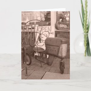 "Sepia Antique Toy Tractor" Birthday Card