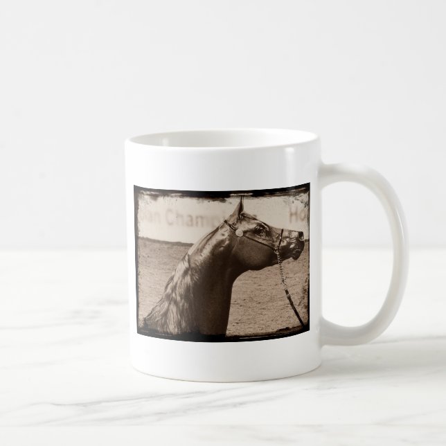 Sepia Arabian Stallion Coffee Mug (Right)