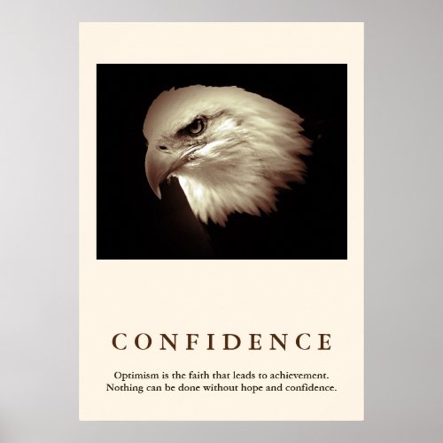 Sepia Bald Eagle Motivational Confidence Quote Poster