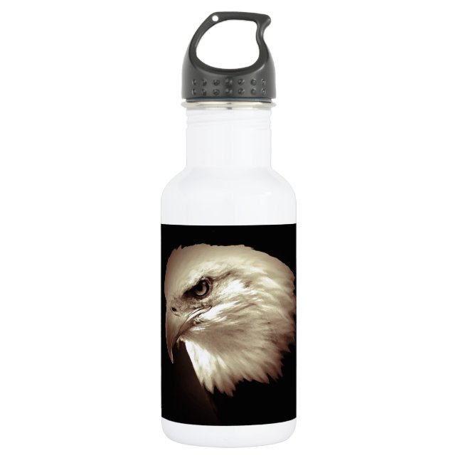 Sepia Bald Eagle Water Bottle (Front)