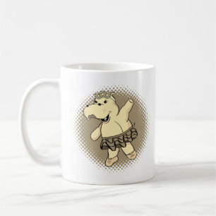 Sepia Ballerina Hippo With Tutu Coffee Mug