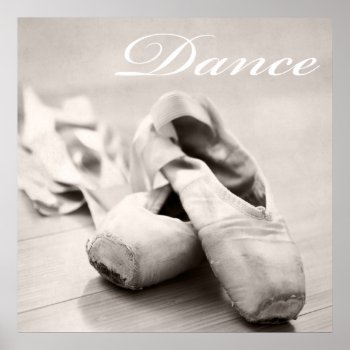 Sepia Ballet Slipper Pointe Shoes Dance Template Poster by SilverSpiral at Zazzle