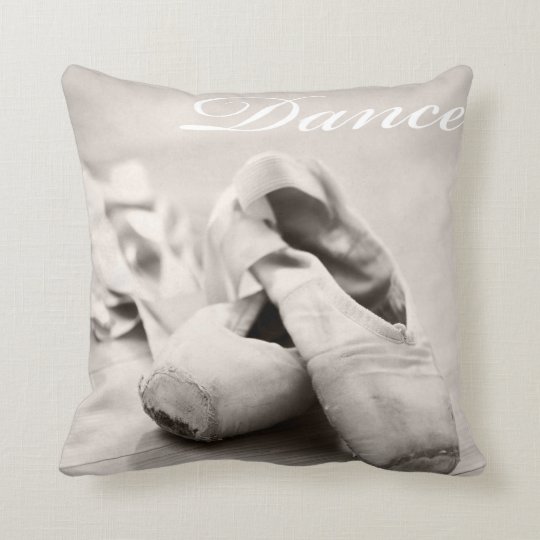Sepia Ballet Slipper Pointe Shoes Dance Template Throw Pillow