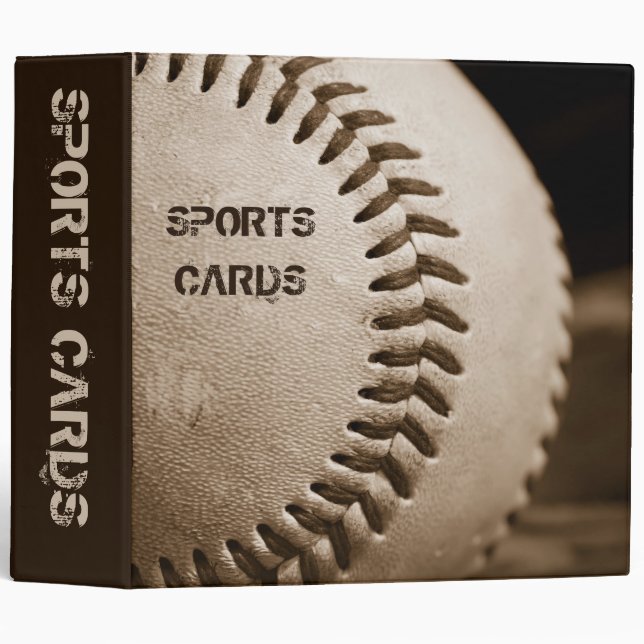 Sepia Baseball 2" Sports Cards Album Binder (Front/Spine)