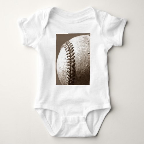 Sepia Baseball Baby Bodysuit