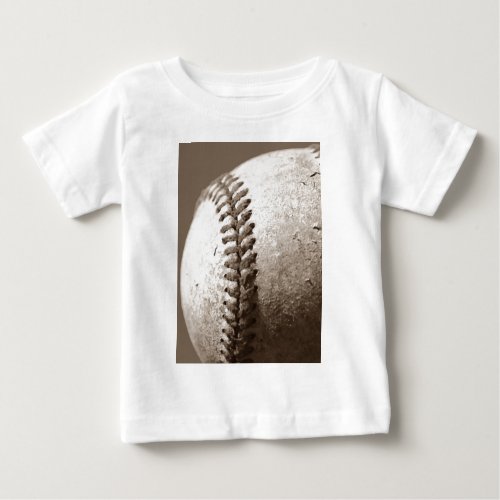 Sepia Baseball Baby T_Shirt