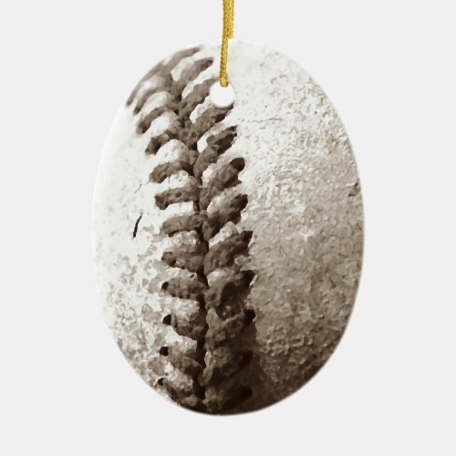 Sepia Baseball Ceramic Ornament