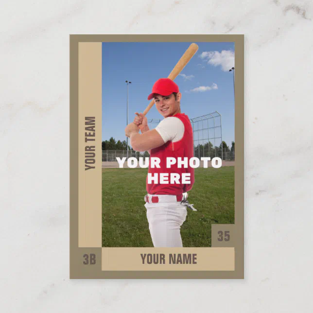 Sepia Baseball Trading Card - Custom Stats | Zazzle