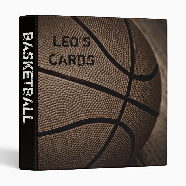 Sepia Basketball 1" Sports Cards Binder (Front/Spine)