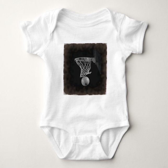 Sepia Basketball Baby Bodysuit (Front)