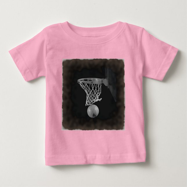 Sepia Basketball Baby T-Shirt (Front)