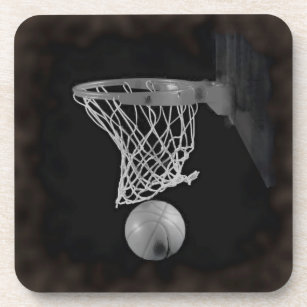 Sepia Basketball Beverage Coaster