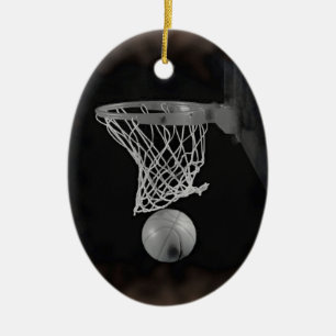 Sepia Basketball Ceramic Ornament