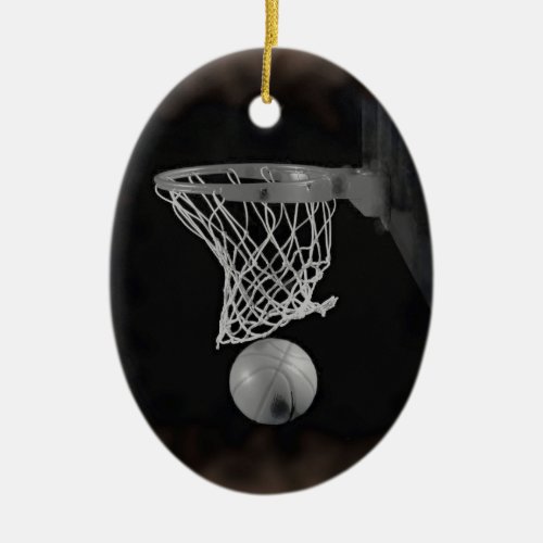 Sepia Basketball Ceramic Ornament