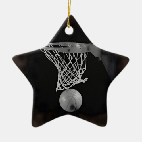 Sepia Basketball Ceramic Ornament