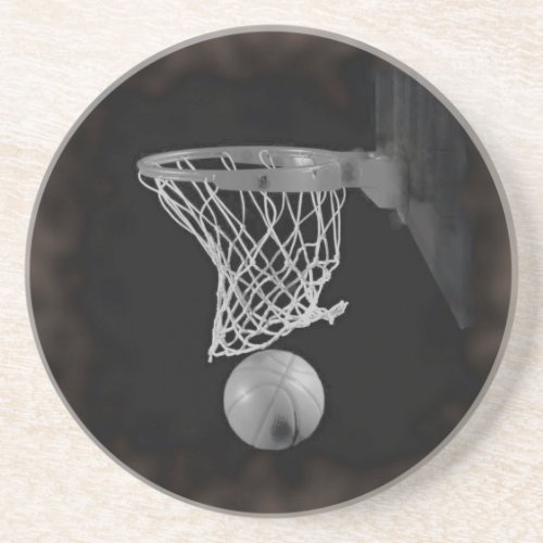 Sepia Basketball Drink Coaster