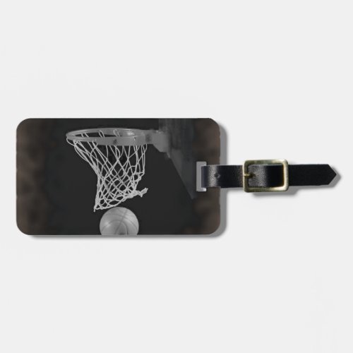 Sepia Basketball Luggage Tag