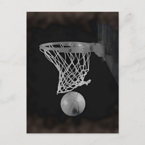 Sepia Basketball Postcard