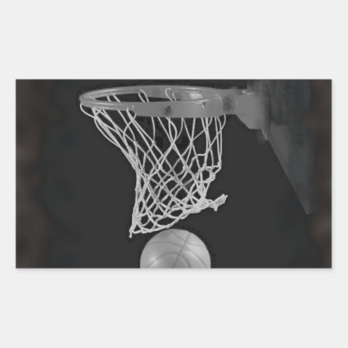 Sepia Basketball Rectangular Sticker