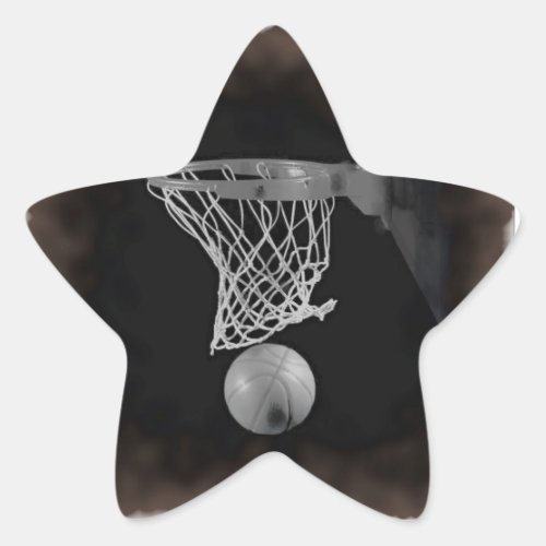 Sepia Basketball Star Sticker