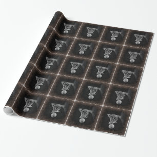Sepia Basketball Wrapping Paper