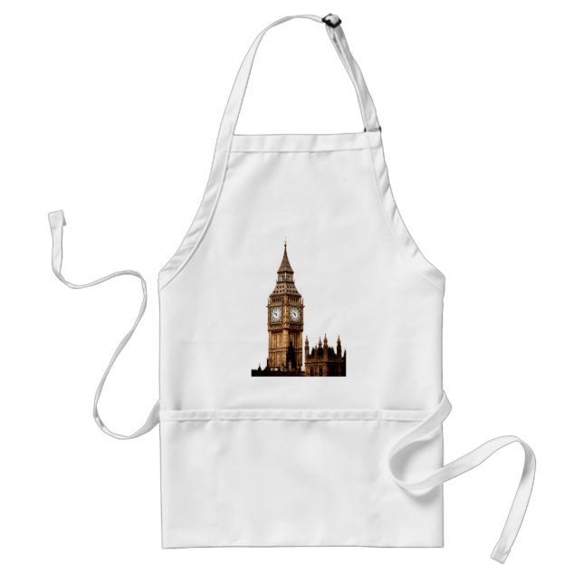 Sepia Big Ben Tower Adult Apron (Front)