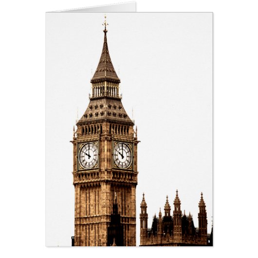 Sepia Big Ben Tower Cards (Front)