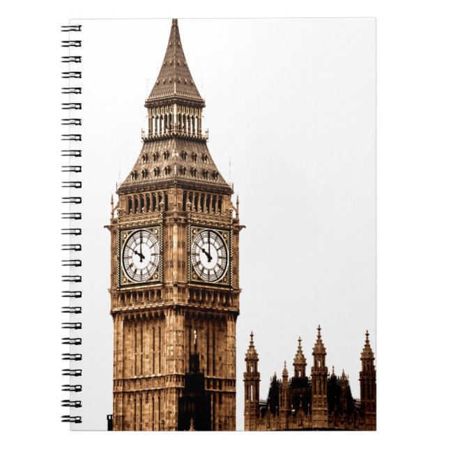 Sepia Big Ben Tower Notebook (Front)