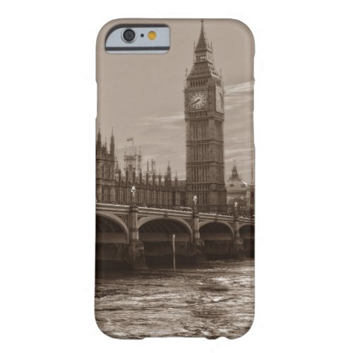 Sepia Big Ben Tower Palace of Westminster Barely There iPhone 6 Case