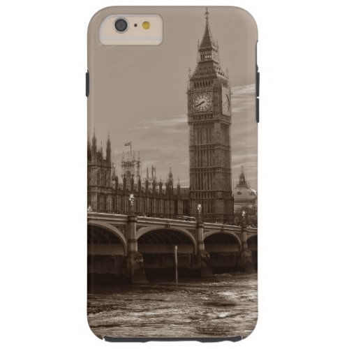 Sepia Big Ben Tower Palace of Westminster Tough iPhone 6 Plus Case