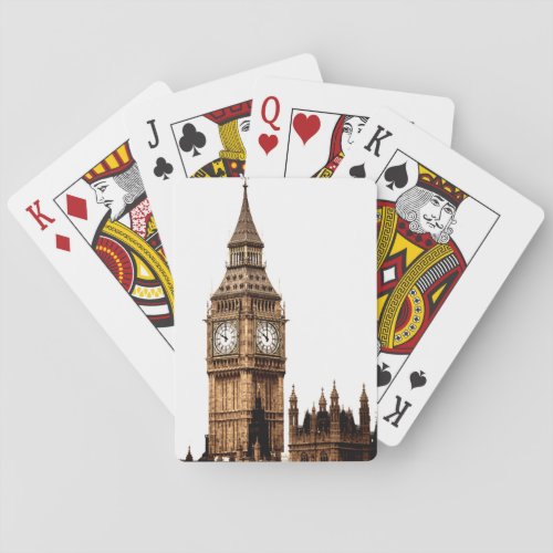 Sepia Big Ben Tower Playing Cards