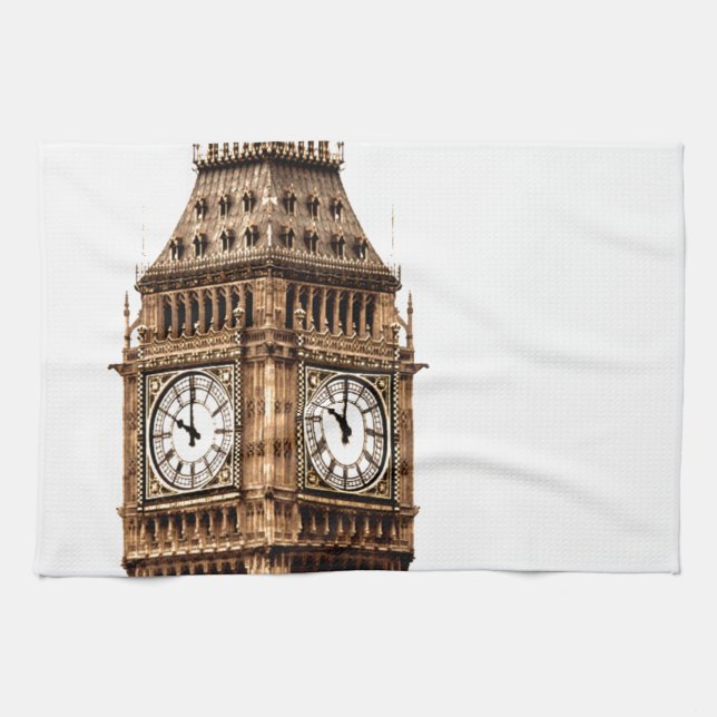 Sepia Big Ben Tower Towel (Horizontal)