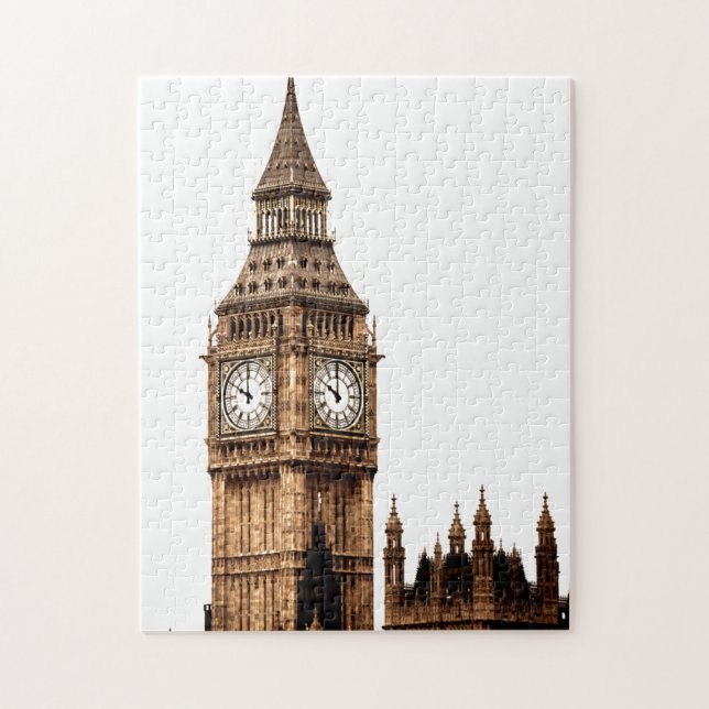 Sepia Big Ben Tower Travel Art Jigsaw Puzzle (Vertical)