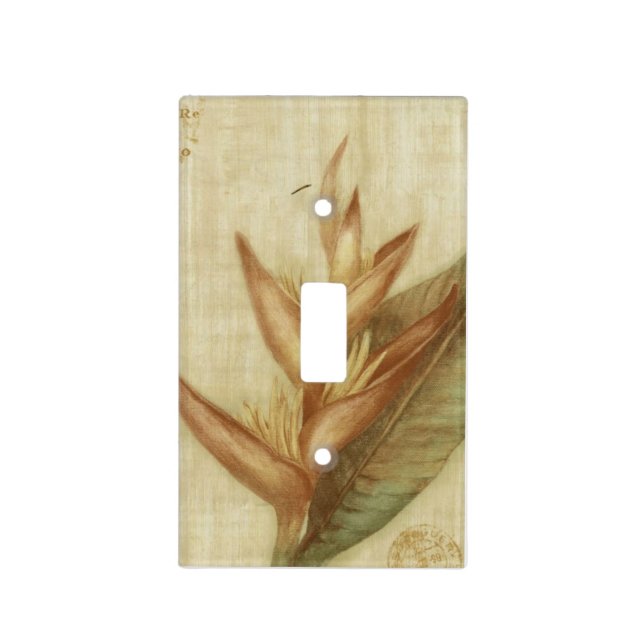 Sepia Bird of Paradise Flower Light Switch Cover (Front)